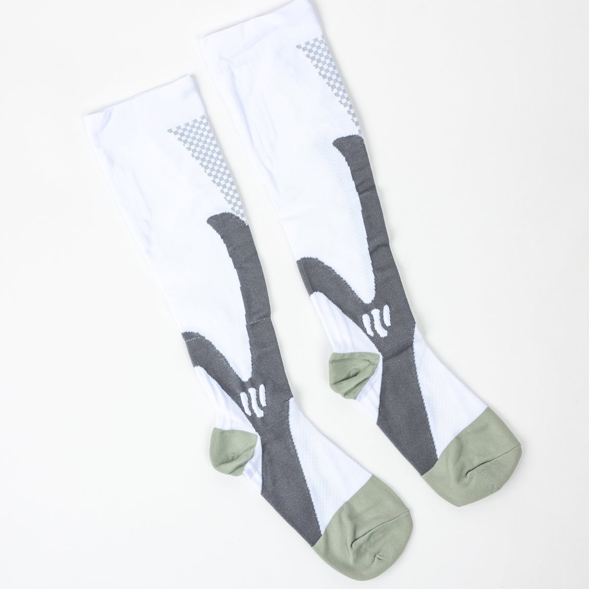 Active White Compression Socks - TheraWear