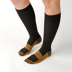 Black & Gold Copper Infused Compression Socks