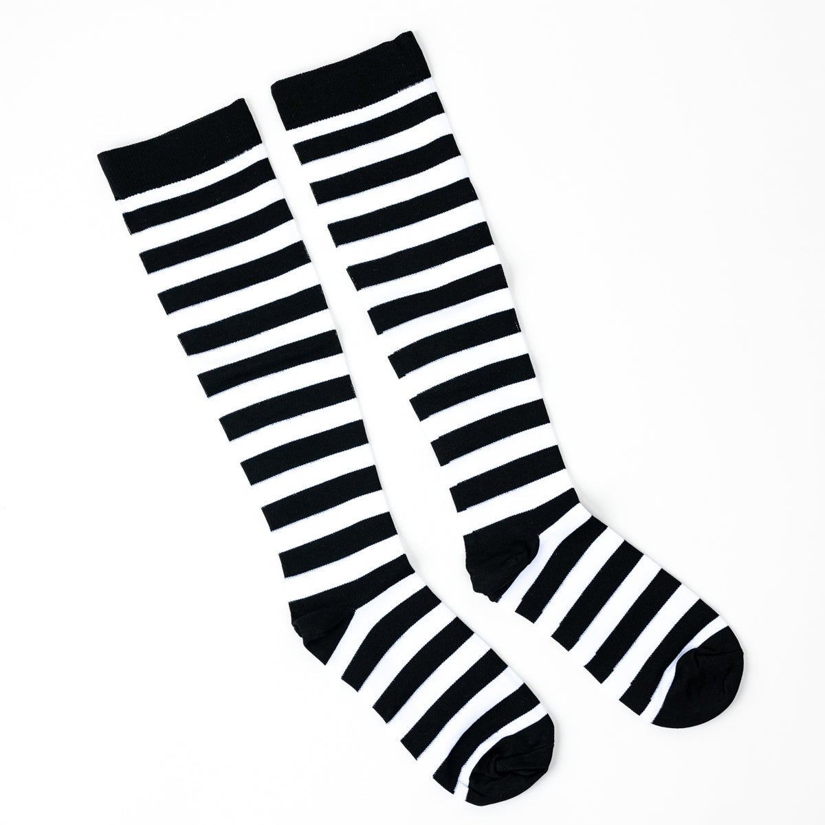 Black & White Striped Compression Socks - TheraWear
