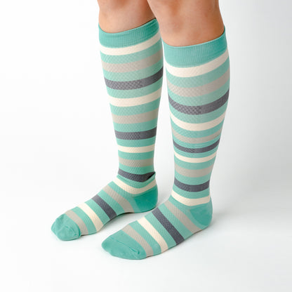 Blue Striped Compression Socks