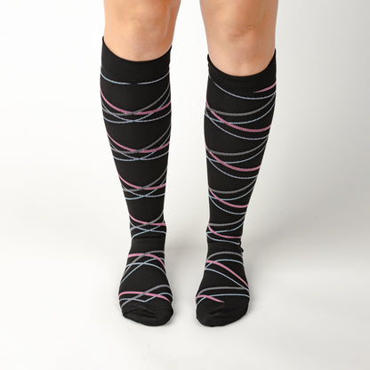 Abstract Pink Compression Socks