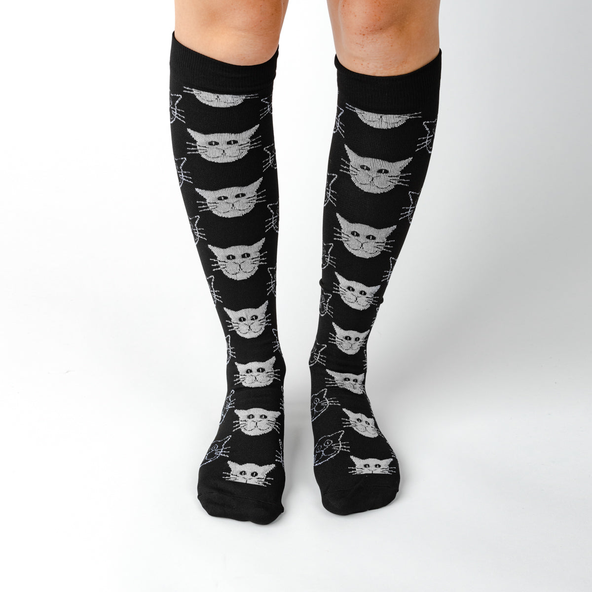 Black n White Cats Compression Socks