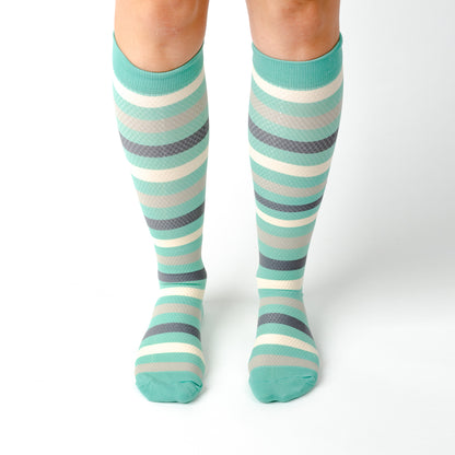 Blue Striped Compression Socks