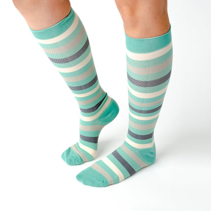 Blue Striped Compression Socks