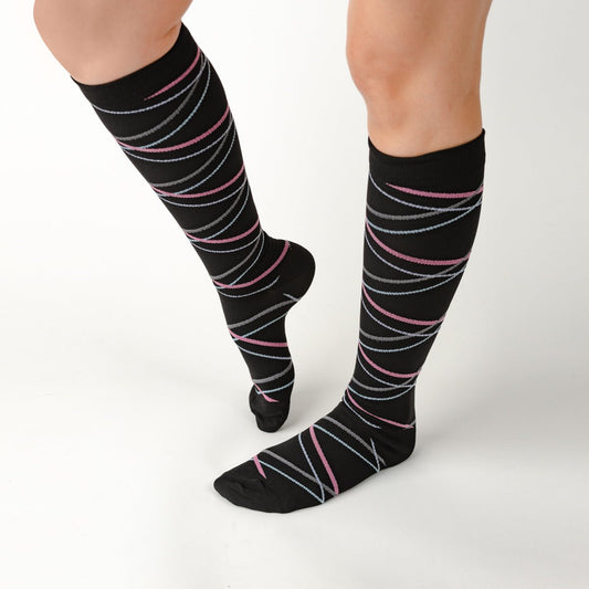 Abstract Pink Compression Socks - TheraWear