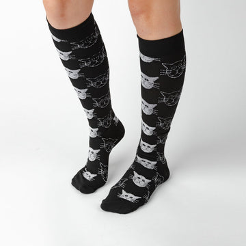 Black n White Cats Compression Socks - TheraWear