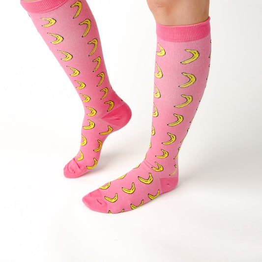Pink Banana Compression Socks - TheraWear